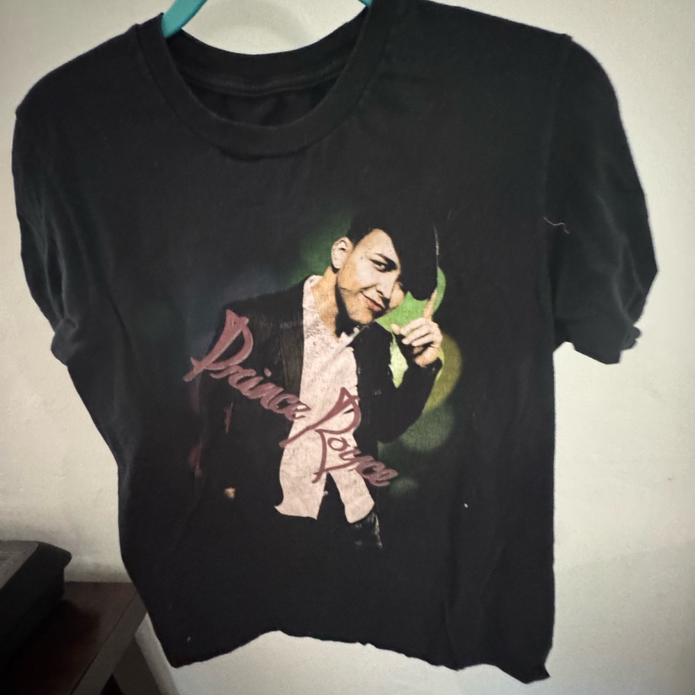 Black Graphic Tee with Bold Design Prince Royce